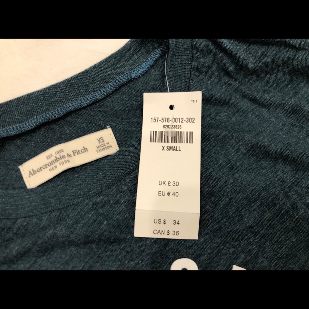 New Abercrombie & Fitch Dark Green Logo T-shirts